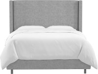 500BEDLNNGR Contemporary Gray Twin Upholstered Wingback Bed