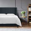 502BEDLNNNV Contemporary Navy Queen Upholstered Wingback Bed