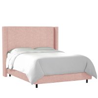 503BEDLNNBLS Contemporary Blush Pink King Upholstered Wingback Bed-2