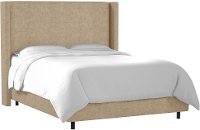 503BEDLNNSND Contemporary Beige King Upholstered Wingback Bed-2