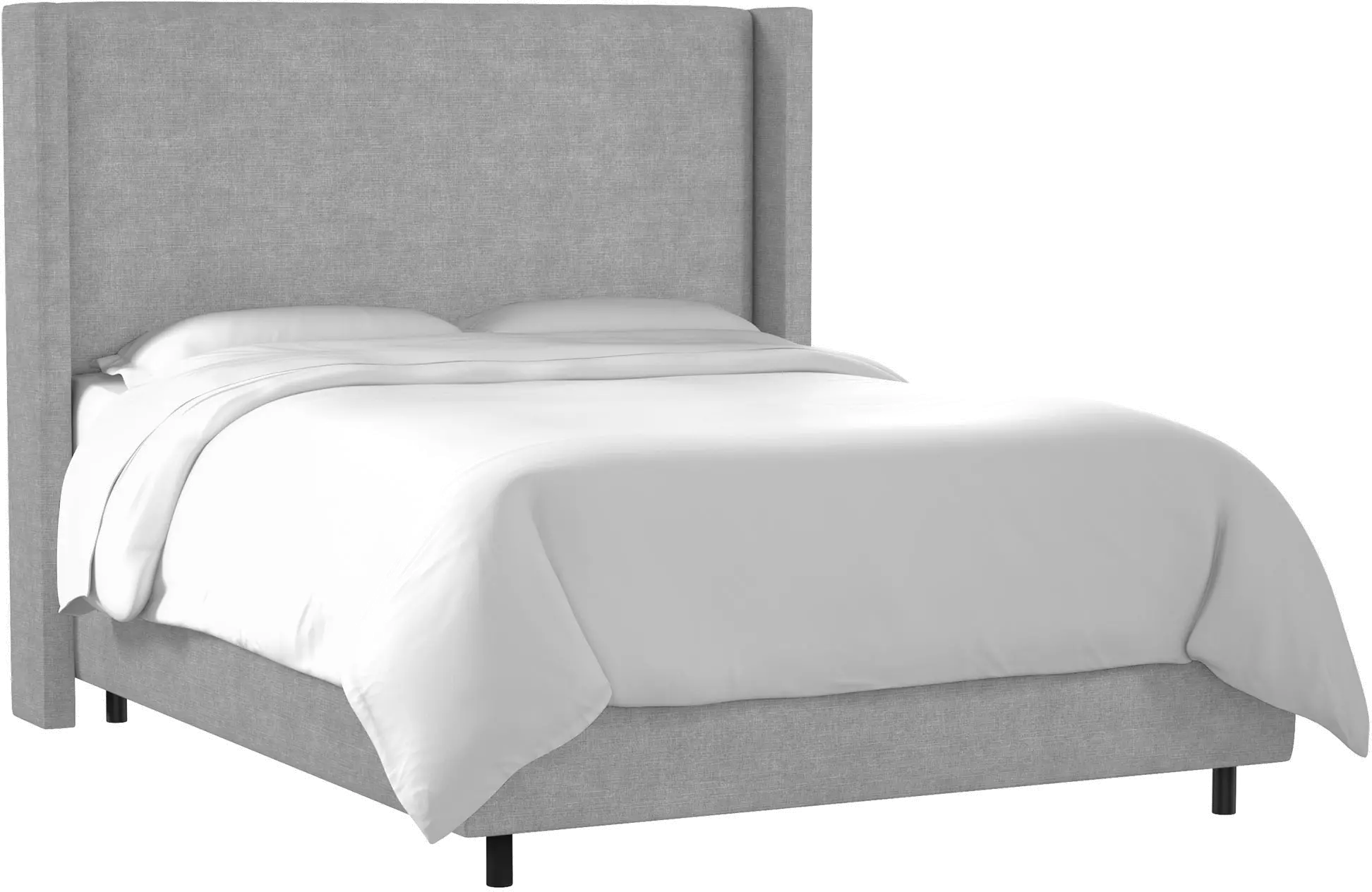 504BEDLNNGR Contemporary Gray California King Upholstered Wingback Bed-1