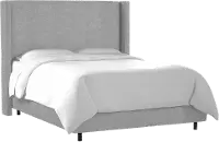 504BEDLNNGR Contemporary Gray California King Upholstered Wingback Bed
