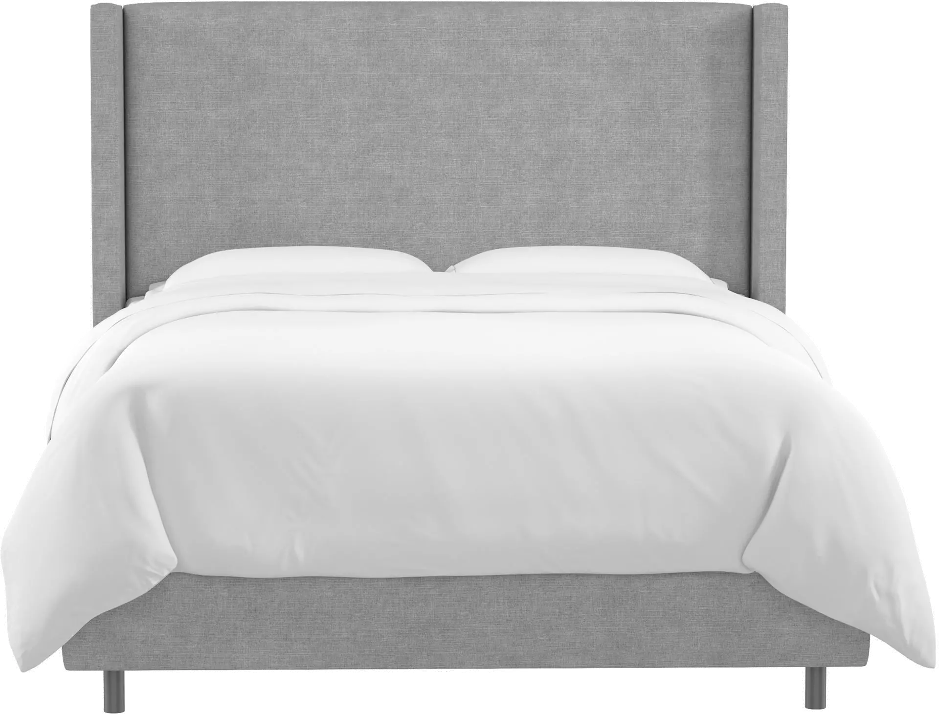 504BEDLNNGR Contemporary Gray California King Upholstered Wingback Bed-2