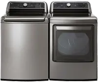 KIT LG Rear Control Electric Laundry Pair - Graphite Steel