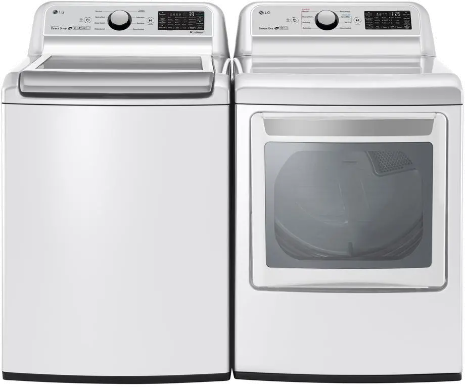 KIT LG Rear Control Electric Laundry Pair - 7300W, White-1