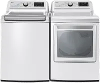 KIT LG Rear Control Electric Laundry Pair - 7300W, White