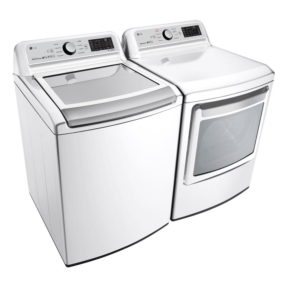 KIT LG Rear Control Electric Laundry Pair - 7300W, White-2