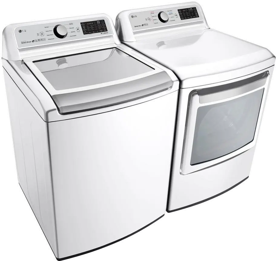 KIT LG Rear Control Electric Laundry Pair - 7300W, White-2