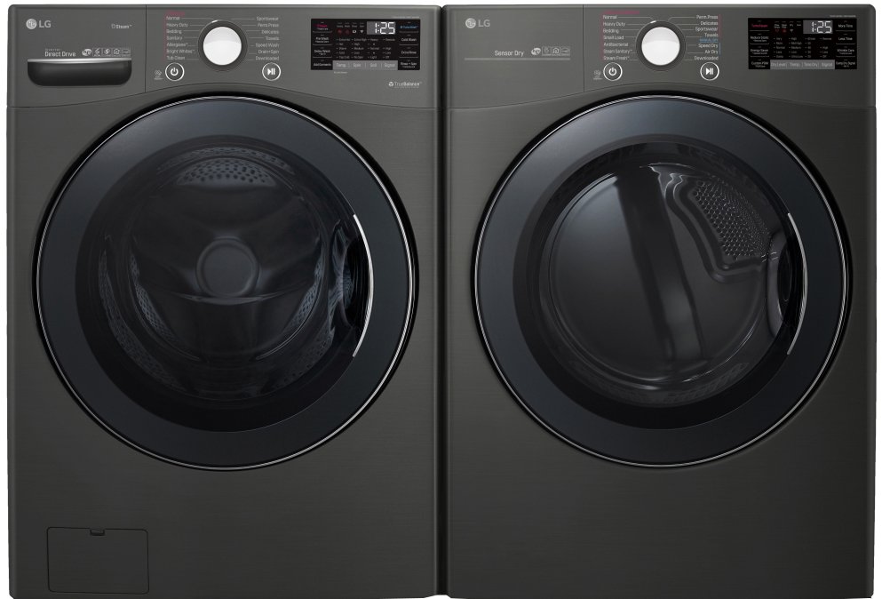 KIT LG Front Load Laundry Pair - Black Stainless Steel-1
