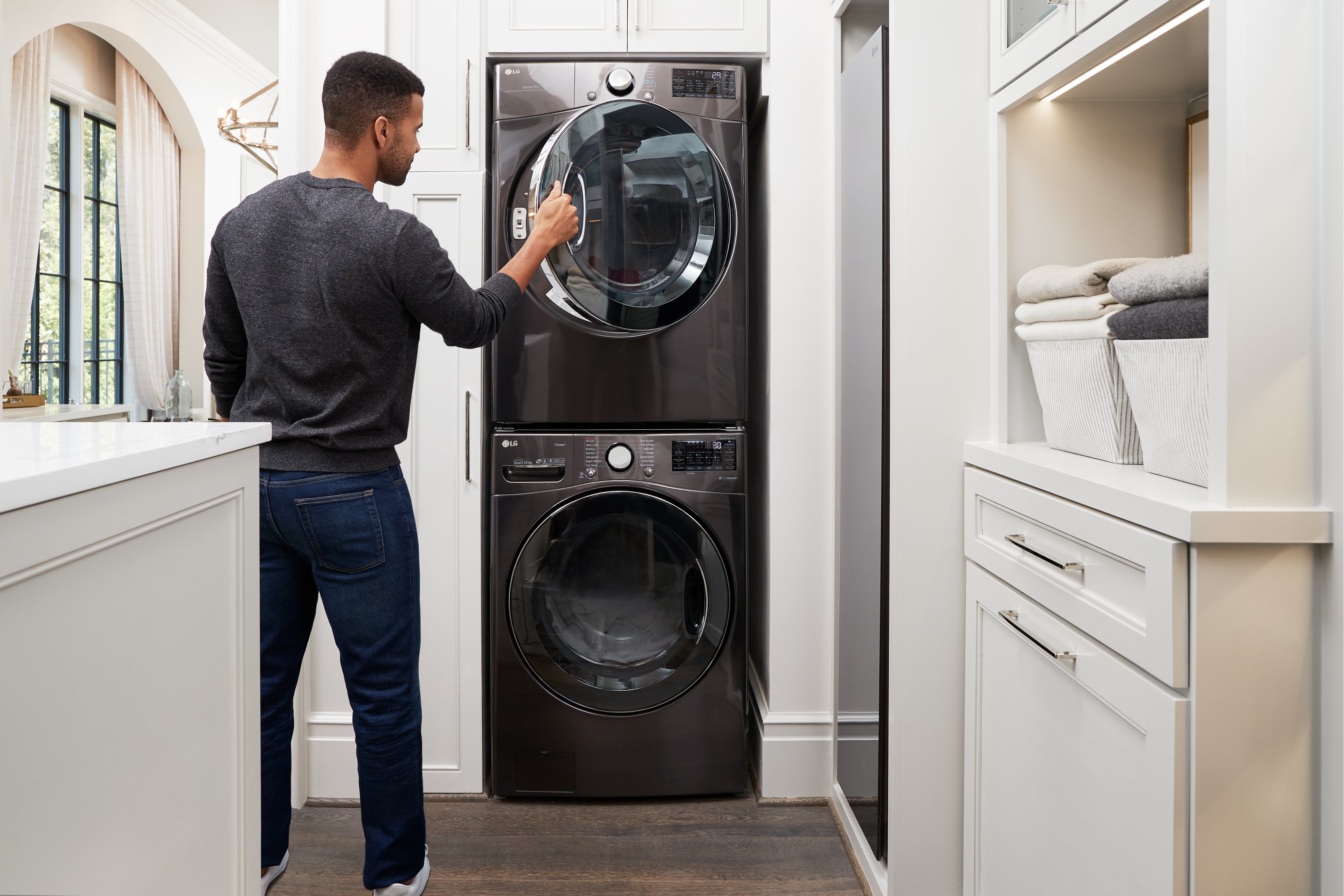KIT LG Front Load Laundry Pair - Black Stainless Steel-3