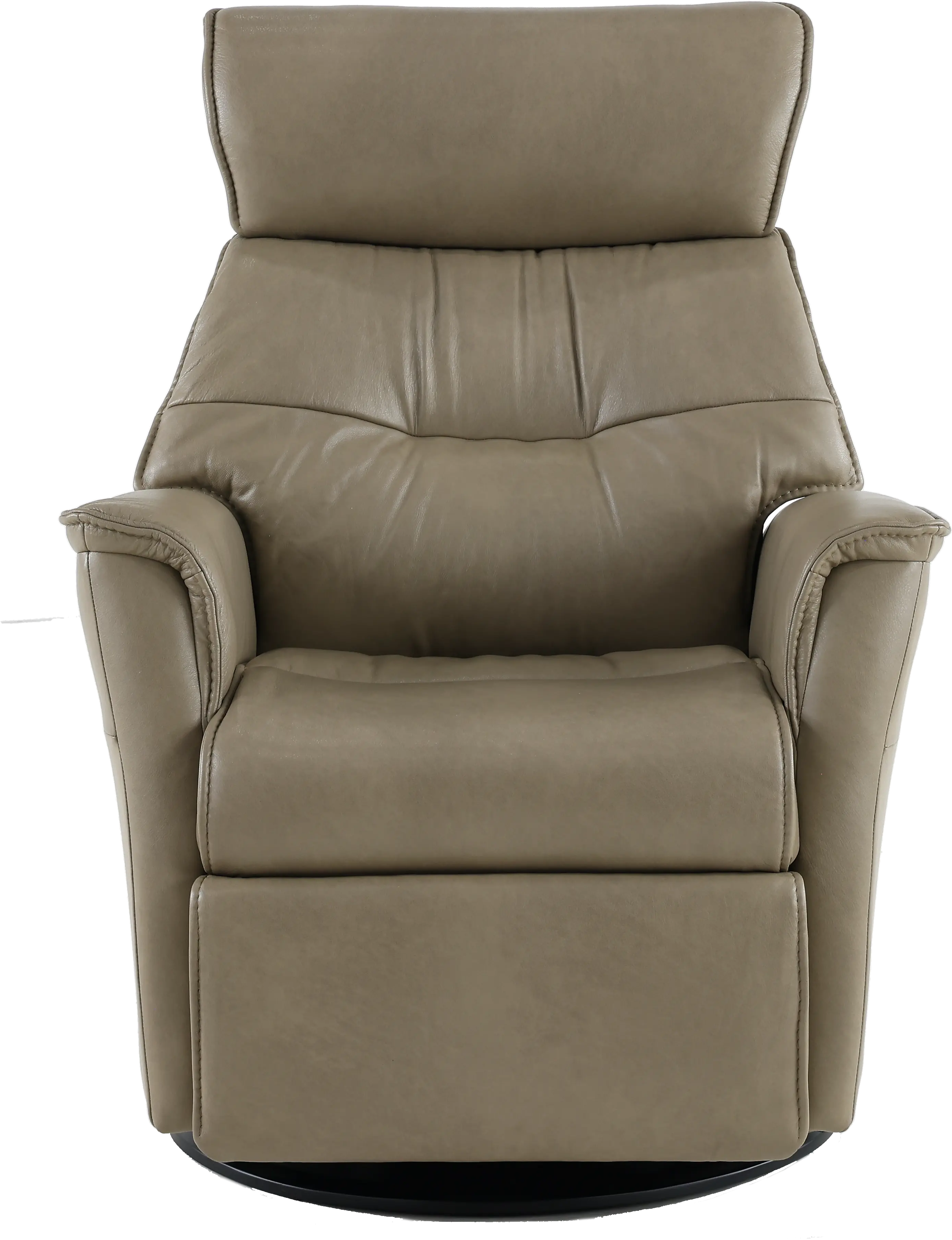 Captain Beige Standard Leather Swivel Glider Power Recliner-1