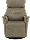 Captain Beige Standard Leather Swivel Glider Power Recliner