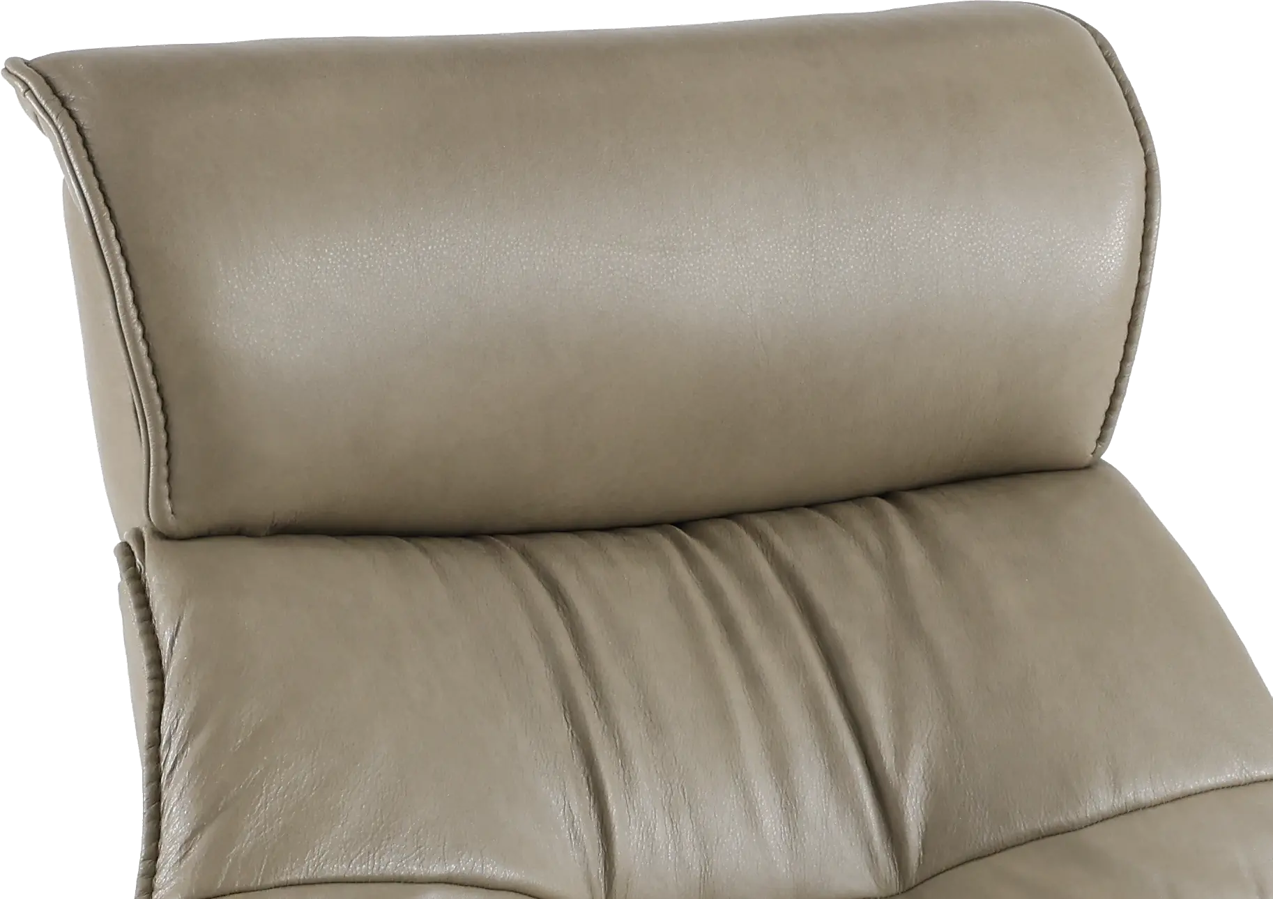 Captain Beige Standard Leather Swivel Glider Power Recliner-3