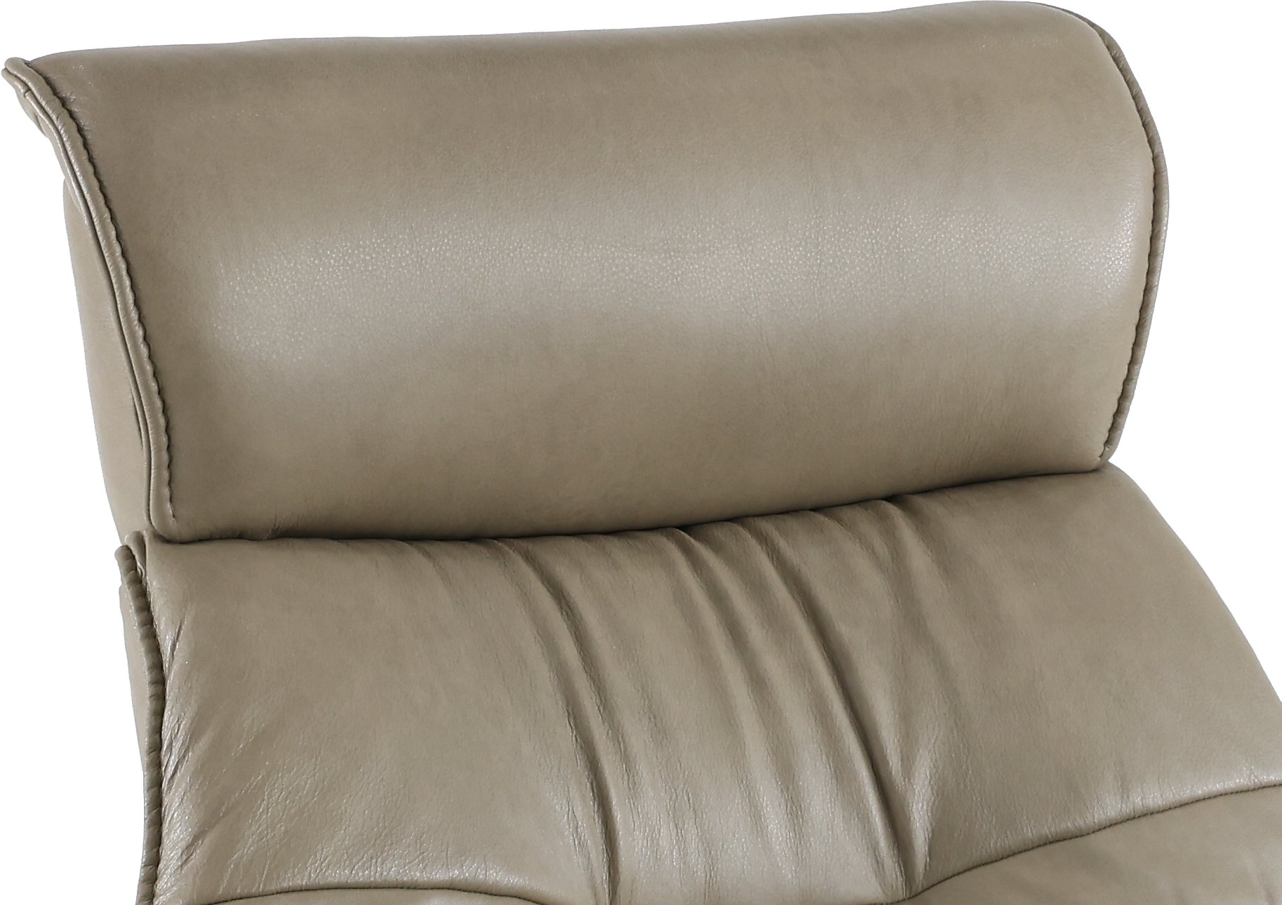 Dove Beige Standard Leather Swivel Glider Power Recliner - Captain-3