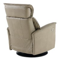Dove Beige Large Leather Swivel Glider Power Recliner - Captain-4