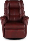 Red Leather Standard Swivel Glider Power Recliner - Boston