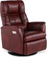Anthracite Gray Leather Large Swivel Glider Power Recliner - Boston