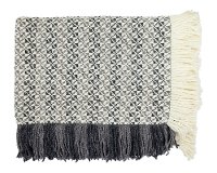 Cream, Light and Dark Gray Middlebury Throw Blanket