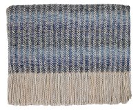 Cream, Light and Dark Blue Quincy Throw Blanket