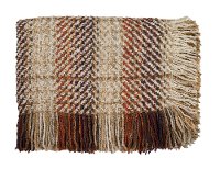 Cream, Rust, Brown and Coral Ombre Throw Blanket