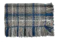Gray, Blue and Cream Flannel Sturbridge Throw Blanket