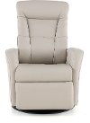 Cinder Ivory Large Leather Swivel Glider Power Recliner with Adjustable Headrest - Grove