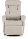 Grove Gray Large Leather Swivel Glider Power Recliner with Adjustable Headrest
