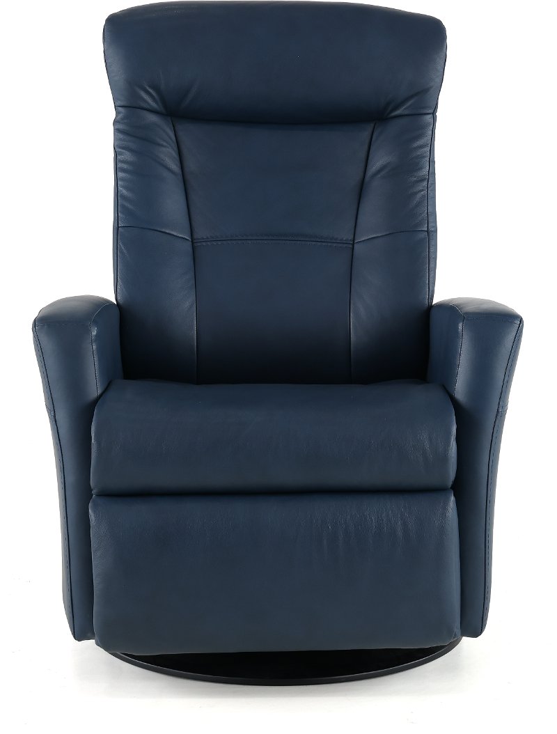 Pacific Large Leather Swivel Glider Power Recliner with Adjustable