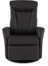 Grove Brown Standard Leather Swivel Glider Power Recliner with Adjustable Headrest