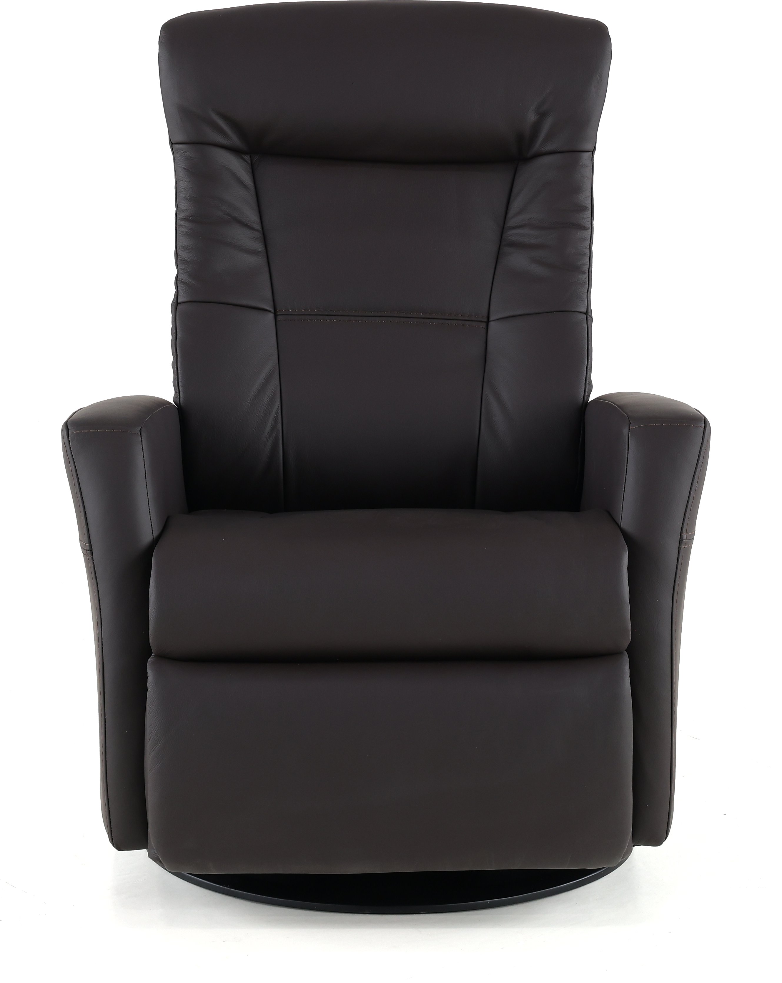 Coffee Brown Large Leather Swivel Glider Power Recliner with Adjustable Headrest - Grove-1