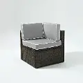 KO70089BR-GY Wicker Patio Corner Chair - Palm Harbor