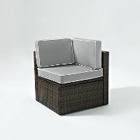 KO70089BR-GY Wicker Patio Corner Chair - Palm Harbor