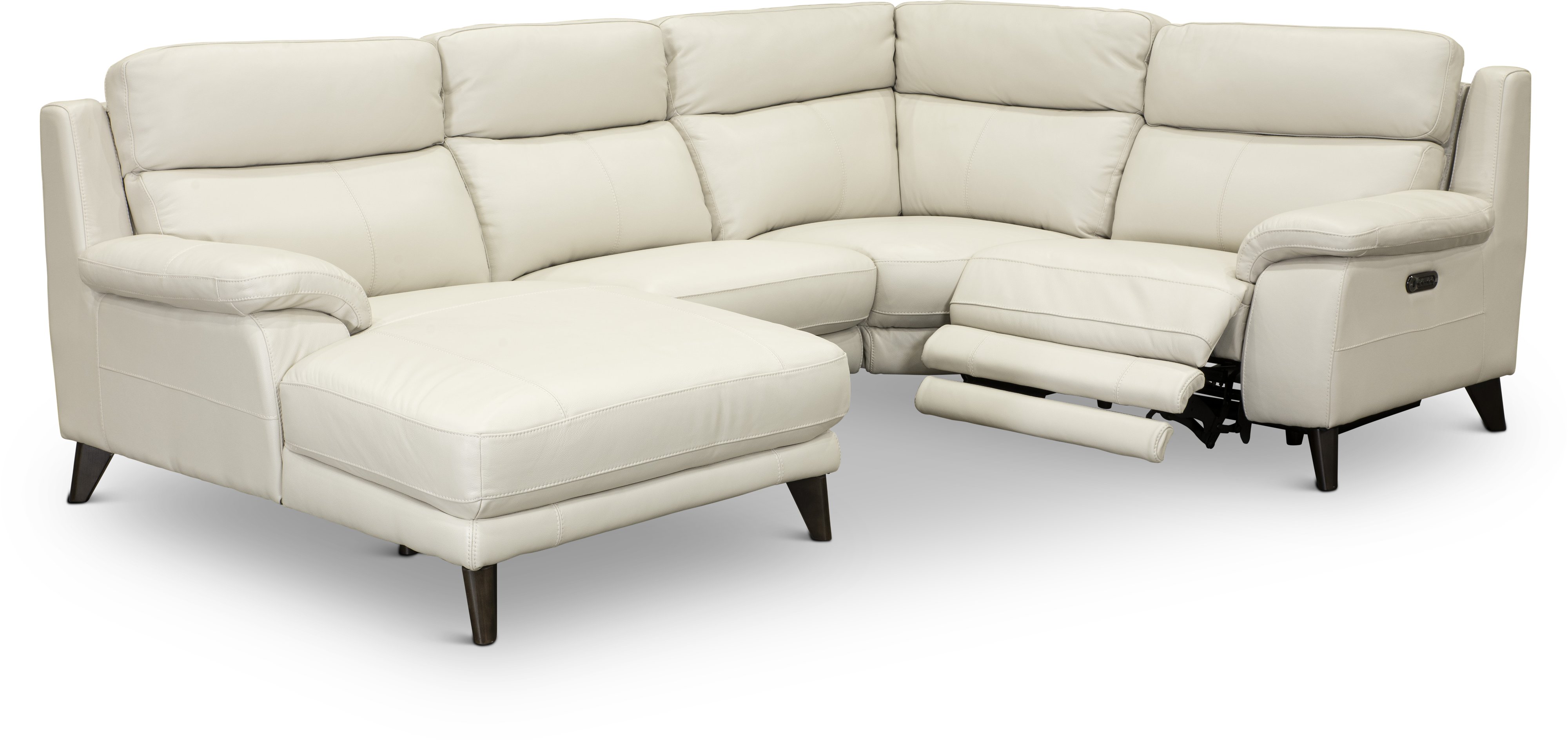 Venice Frost White 4 Piece Power Reclining Sectional Sofa-1
