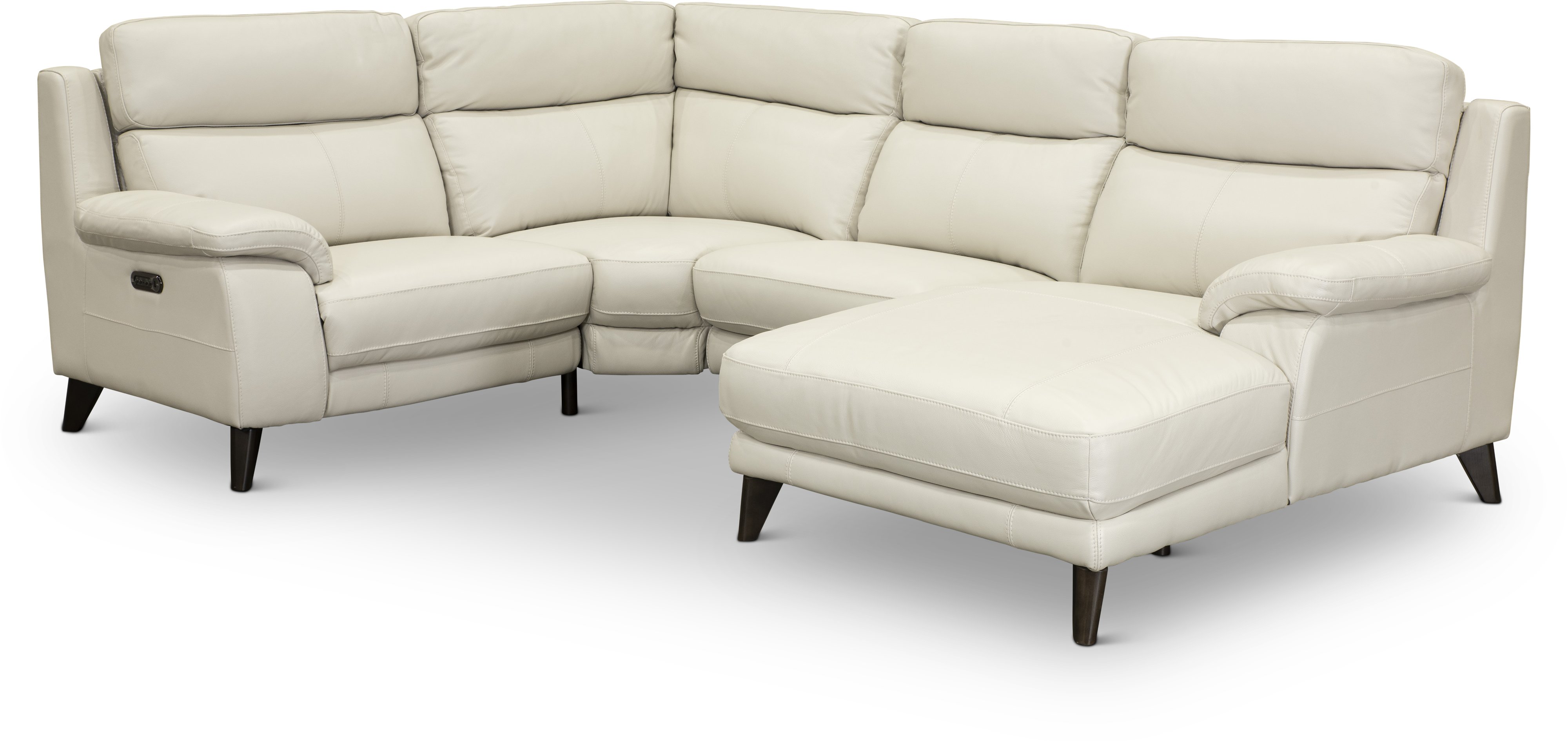 Venice Frost White 4 Piece Power Reclining Sectional Sofa-2