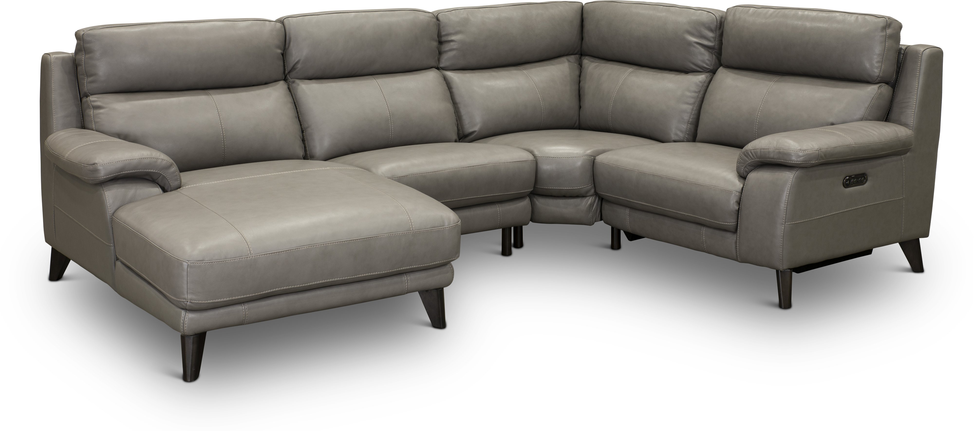 Venice Elephant Gray 4 Piece Power Reclining Sectional Sofa-2