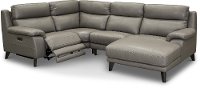 Elephant Gray 4 Piece Power Reclining Sectional Sofa - Venice