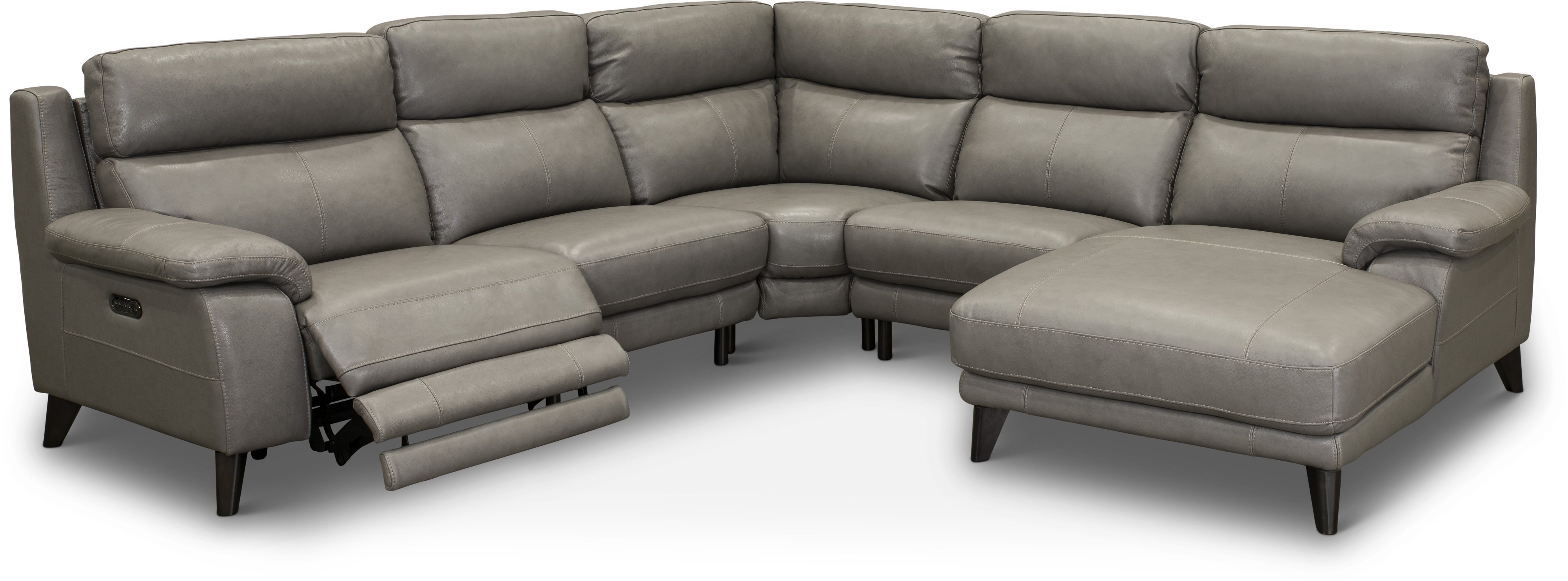 Venice Elephant Gray 5 Piece Power Reclining Sectional Sofa-1