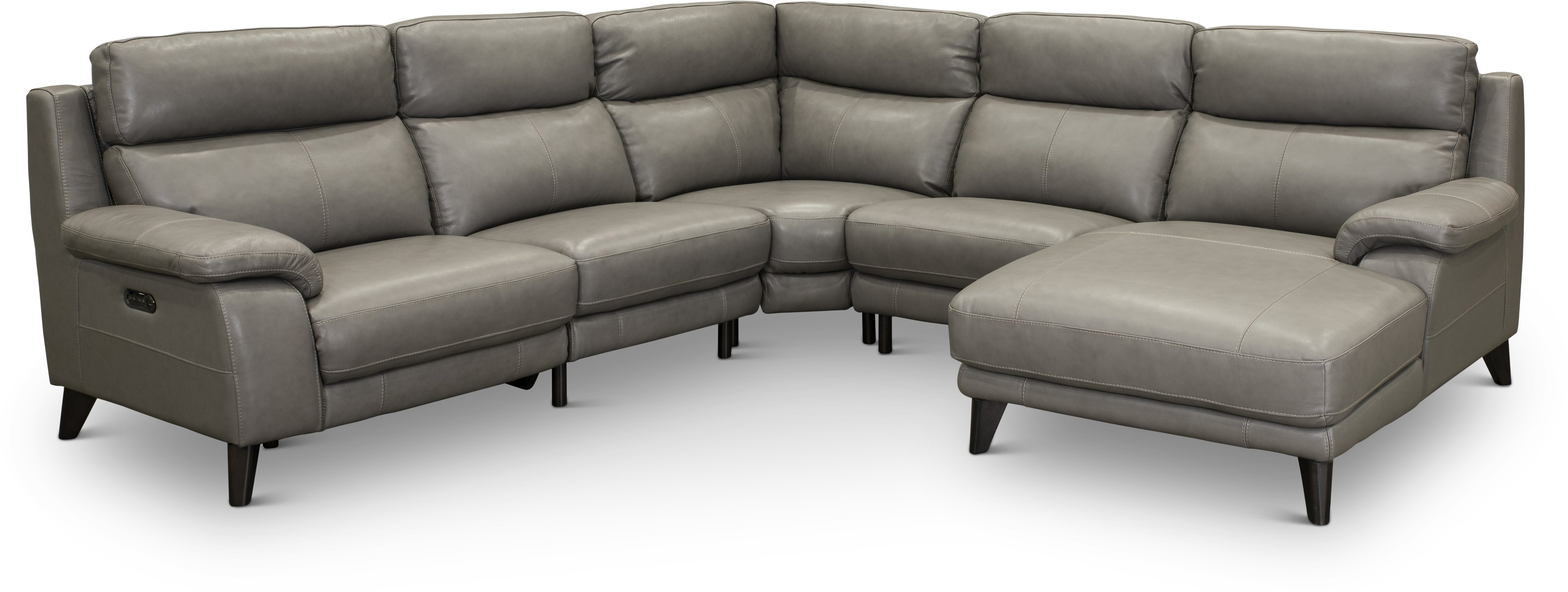 Venice Elephant Gray 5 Piece Power Reclining Sectional Sofa-2