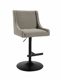 Gray Upholstered Adjustable Bar Stool - Hold