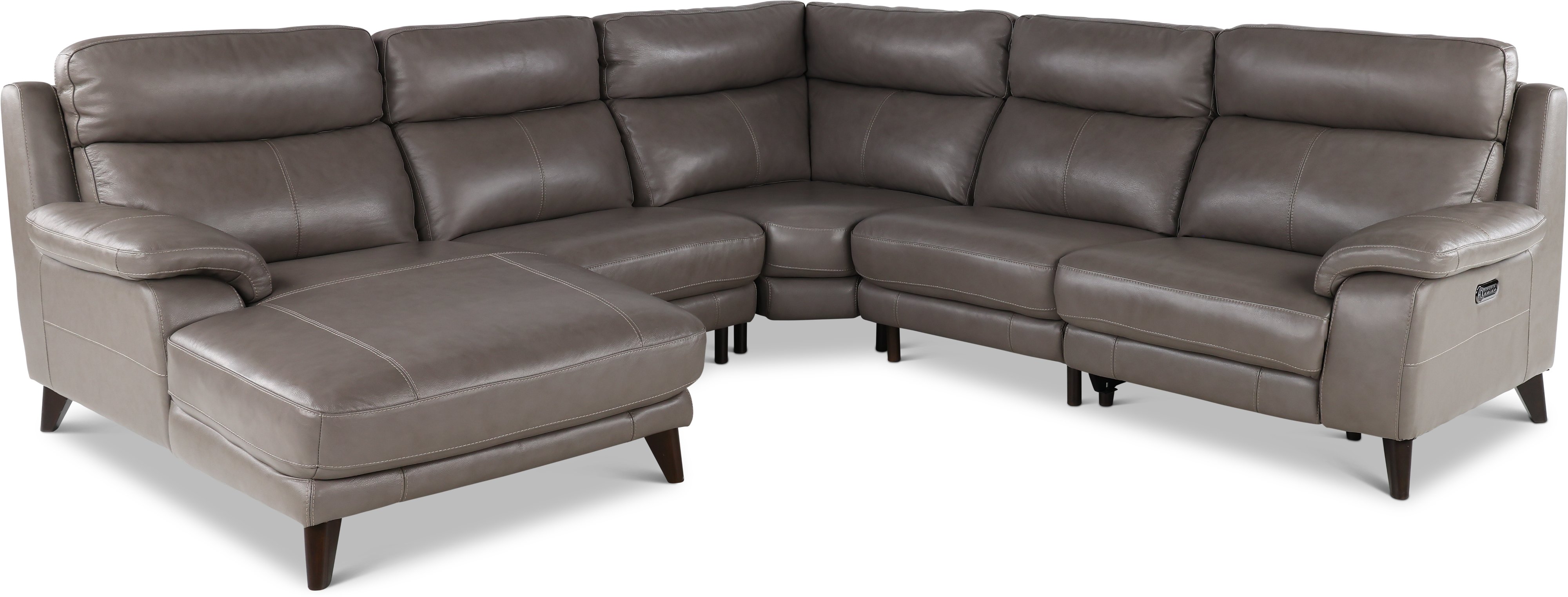 Venice Elephant Gray 5 Piece Power Reclining Sectional Sofa-1