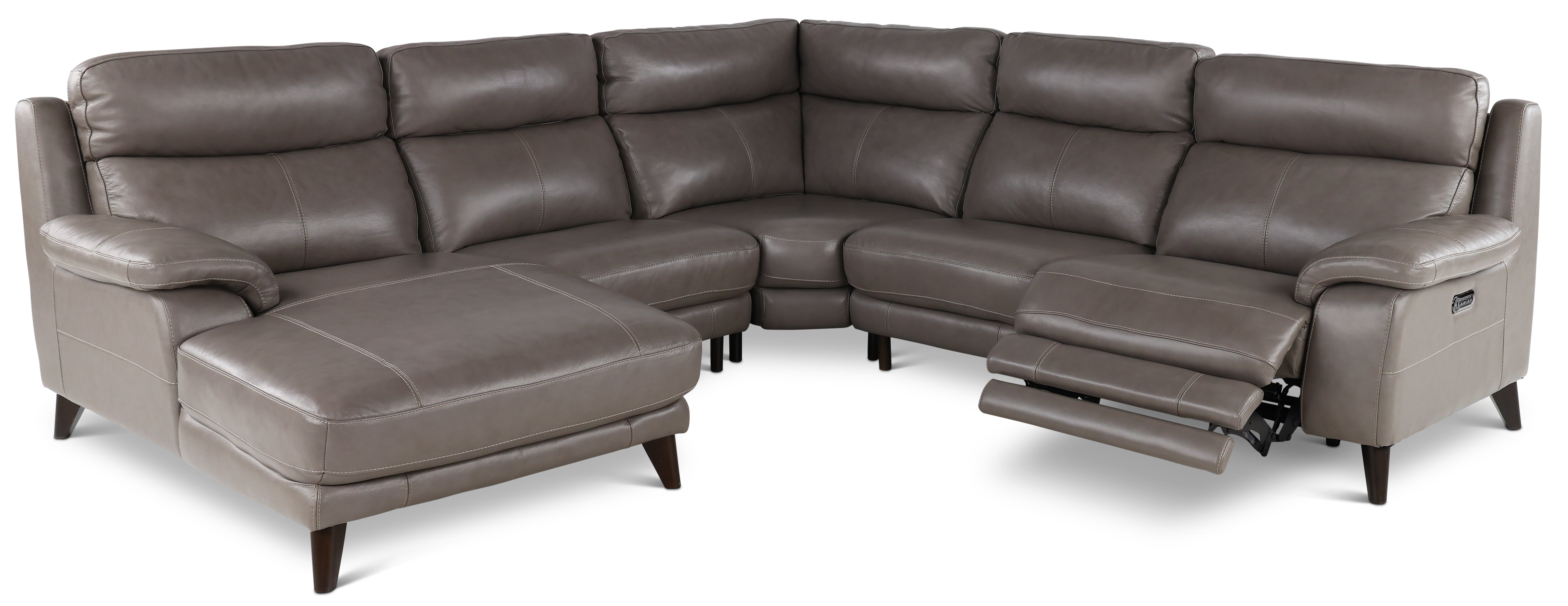 Venice Elephant Gray 5 Piece Power Reclining Sectional Sofa-2