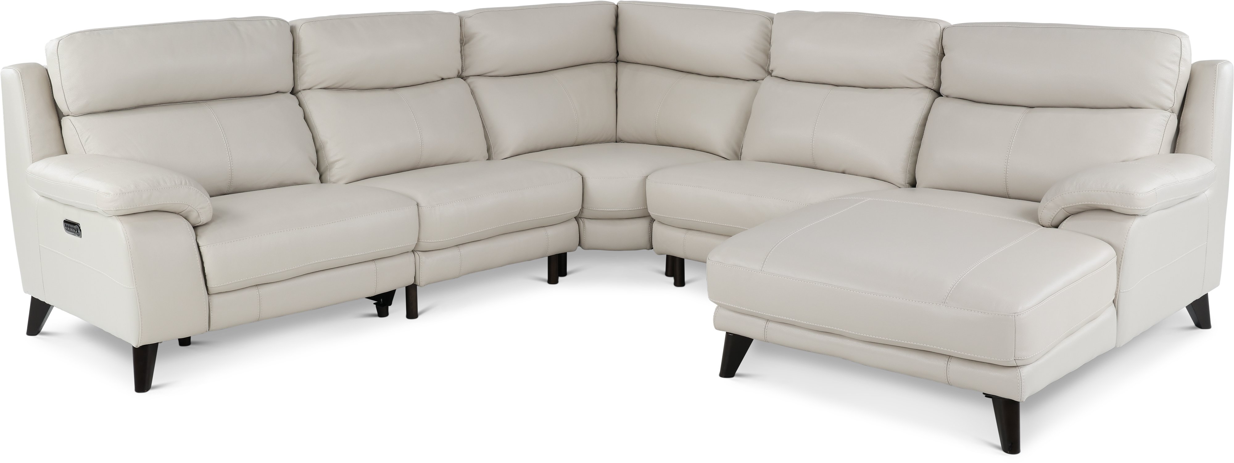 Venice Frost White 5 Piece Power Reclining Sectional Sofa-1