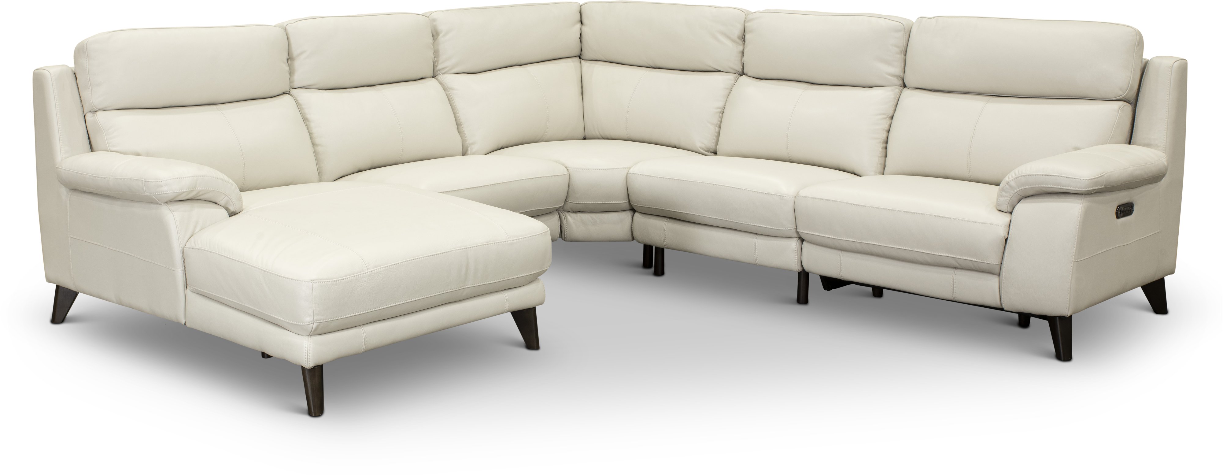 Venice Frost White 5 Piece Power Reclining Sectional Sofa-2