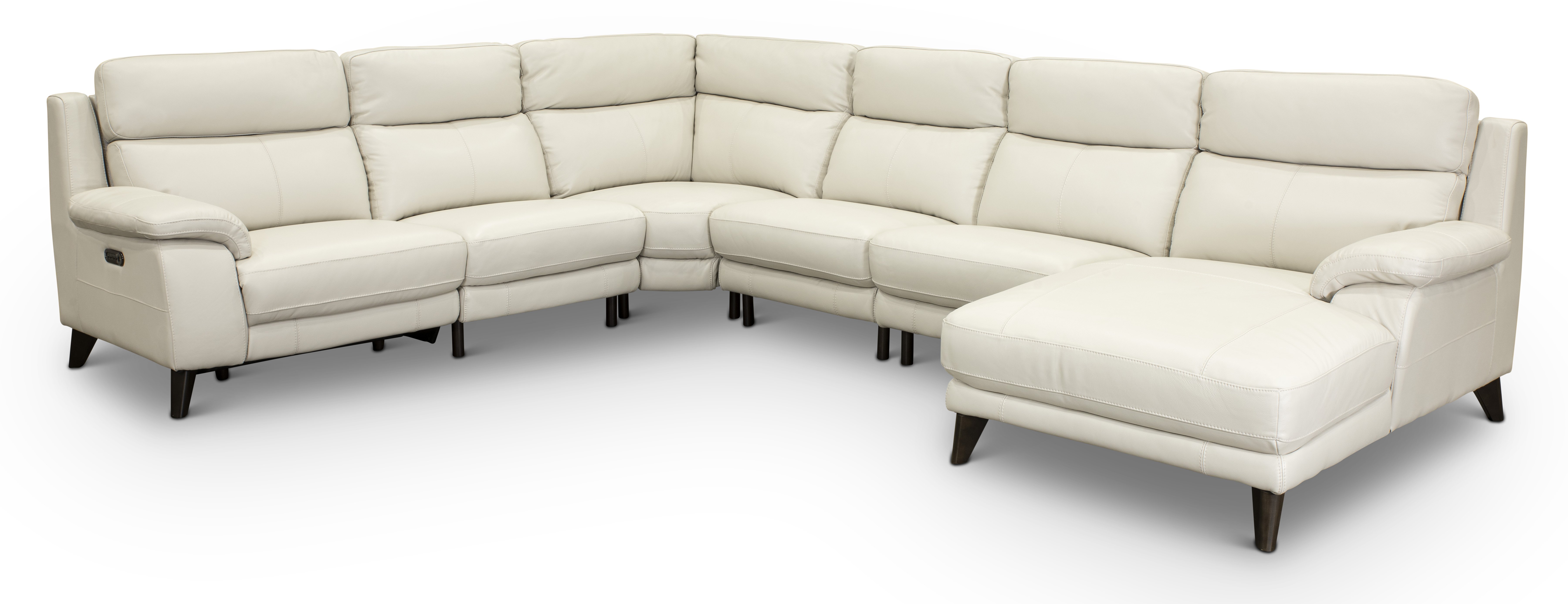 Venice Frost White 6 Piece Power Reclining Sectional Sofa-1