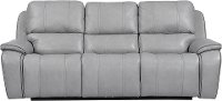 Mist Light Gray Leather-Match Power Reclining Sofa - Harry