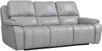 Mist Light Gray Leather-Match Power Reclining Sofa - Harry-2