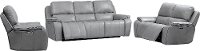 Mist Light Gray Leather-Match Power Reclining Sofa - Harry-4