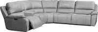 Mist Light Gray Leather-Match Power Reclining Sofa - Harry-5