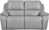 Mist Light Gray Leather-Match Power Reclining Loveseat - Potter