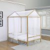 Clearance Modern Gold Twin Canopy Bed - Etta